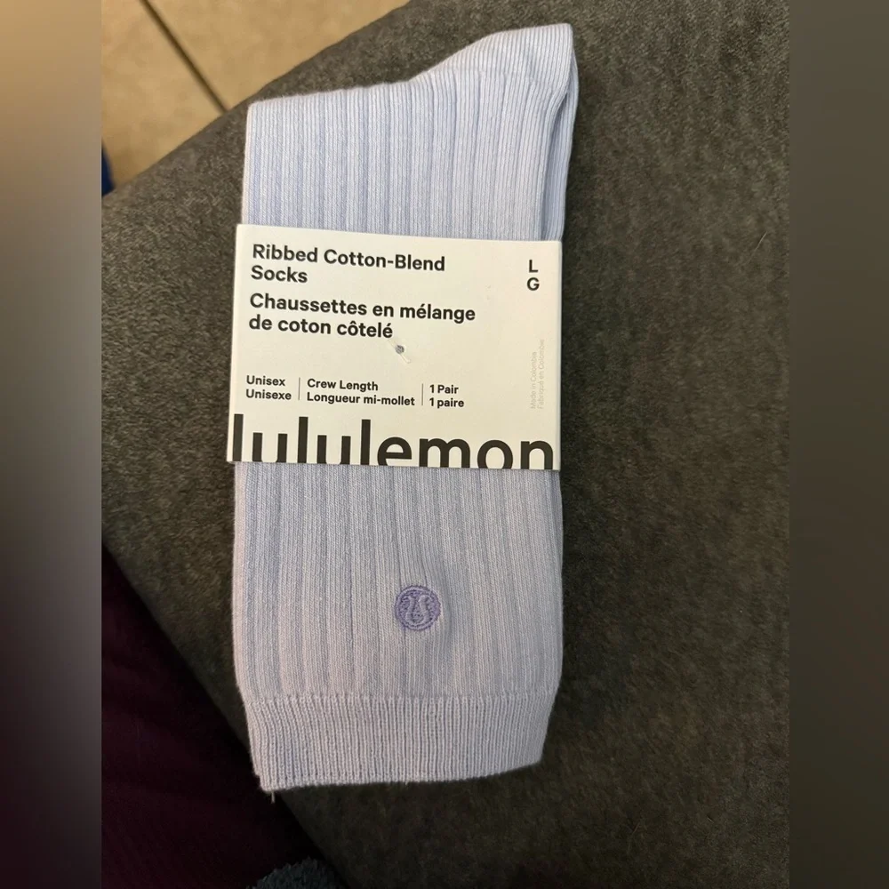 lululemon athletica Serene Blue  Ribbed Casual Socks